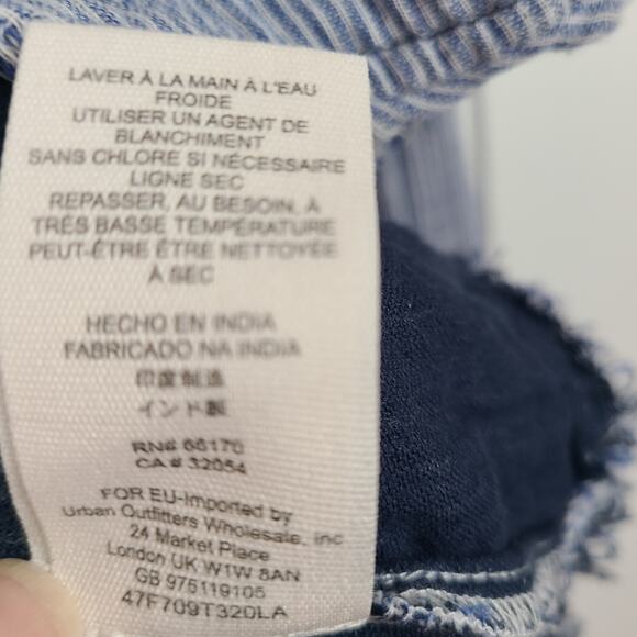 Free People sustainable boho navy stripe long sleeve gathered top, Small - Picture 8 of 8